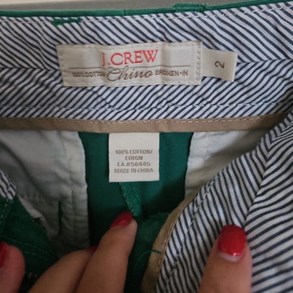 J Crew Chino Shorts Green size 2 - Picture 2 of 3